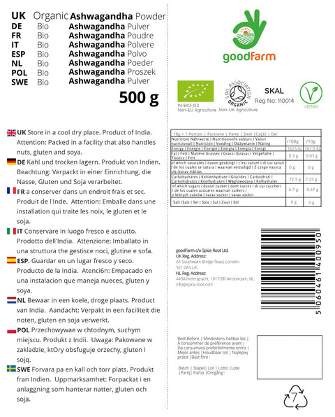 goodFarm Bio Ashwagandha Pulver 500g