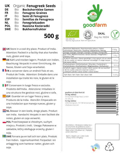 goodFarm Organic Fenugreek Seeds 500g