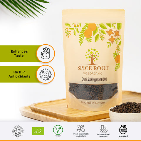 Organic Black Peppercorns 200g