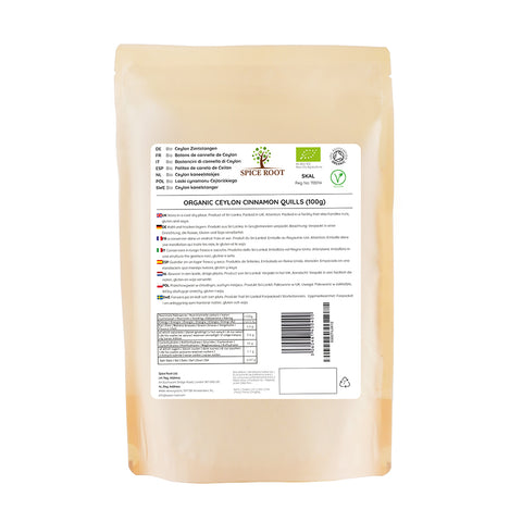 Organic Ceylon Cinnamon Quills 100g