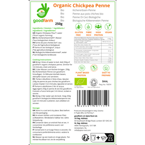 goodFarm Organic Chickpea Penne 250g x 4