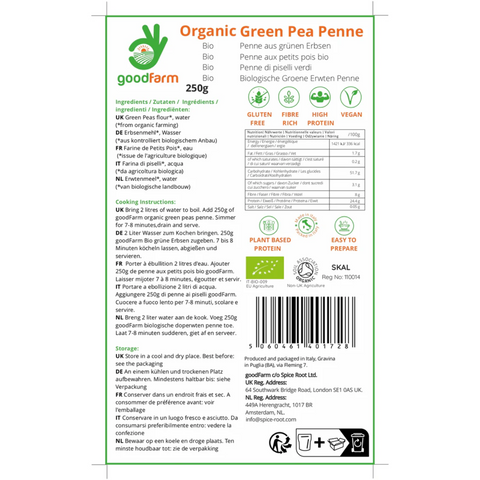 goodFarm Organic Green Pea Penne 250g x 4