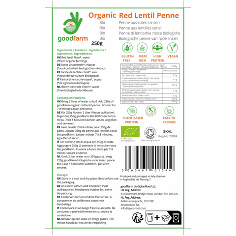 goodFarm Organic Red Lentil Penne 250g x 4