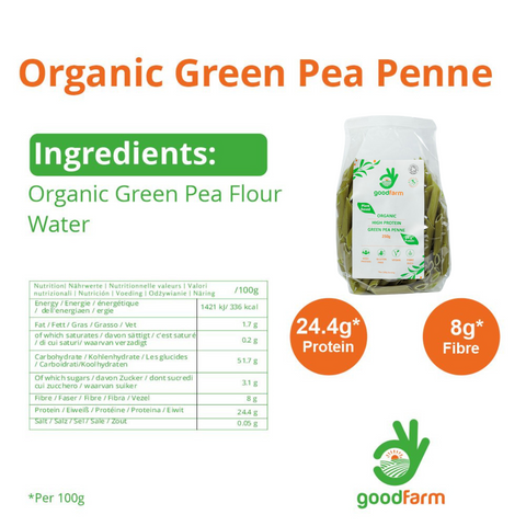 goodFarm Organic Green Pea Penne 250g x 4